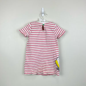 Mini Boden Pink Stripe Sequin Seashell Dress 3-4