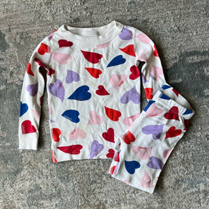 Hanna Andersson Loved Heart Print Pajamas 90 cm 3T