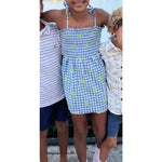 Load image into Gallery viewer, Lilly Pulitzer Girls Sweet Blue Picnic Plaid Smocked Hermit Crab Dress 6
