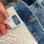 Load image into Gallery viewer, Vintage Levi's Sherpa Lined Orange Tab Blue Jean Jacket 6 USA
