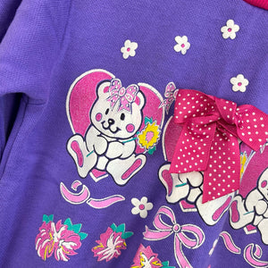 Vintage Stepping Stones Purple Teddy Bear Sweatshirt