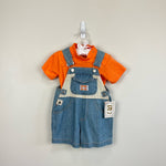 Load image into Gallery viewer, Vintage B2 Beluga Boyswear Orange Blue Shortall Set 3-6 Months NWT
