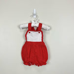 Load image into Gallery viewer, Vintage Red Polka Dot Ruffle Sun Suit Romper 3-6 Months NWT
