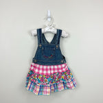 Load image into Gallery viewer, Vintage OshKosh B'gosh Floral Plaid Ruffle Skirtall Jumper 2T
