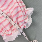 Load image into Gallery viewer, Vintage Healthtex Pink Stripe Ruffle Terry Sun Suit Romper 12 Months USA
