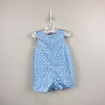 Load image into Gallery viewer, The Bailey Boys Smocked Blue Sailboat Jon Jon Romper 12 Months
