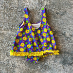 Load image into Gallery viewer, Vintage Carters Purple Floral Bathing Suit 12 Months

