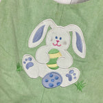 Load image into Gallery viewer, Vintage Glorimont Reversible Bunny Tools Applique Shortall Set XS 6 Months USA
