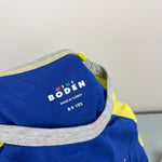 Load image into Gallery viewer, Mini Boden Graphic Educational T-shirt Dark Cobalt Gooseberry Yellow 8-9
