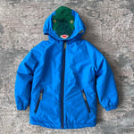 Load image into Gallery viewer, Mini Boden Cosy Sherpa-lined Anorak Jacket Moroccan Blue Dinosaur 6-7
