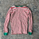 Load image into Gallery viewer, Mini Boden Festive Snug Fit Long John Pajama Set Red White Stripes 9
