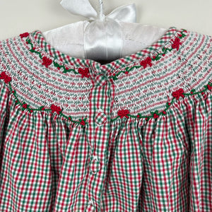 Strasburg Christmas Smocked Bishop Dress 3T