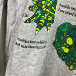 Load image into Gallery viewer, Mini Boden Printed Educational T-Shirt Grey Marl Crocodiles 9-10
