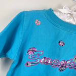 Load image into Gallery viewer, Vintage Y2K The Children's Place Embroidered Blue Flower 'Sweetie" Sweatshirt 24 Months/2T

