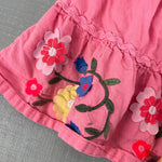 Load image into Gallery viewer, Mini Boden Floral Embroidered Hem Midi Skirt Crab Apple Pink 5-6
