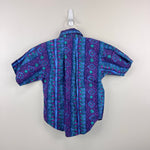Load image into Gallery viewer, Vintage Broken in Blues World Reserve Short Sleeve Collared Beach Shirt 4T
