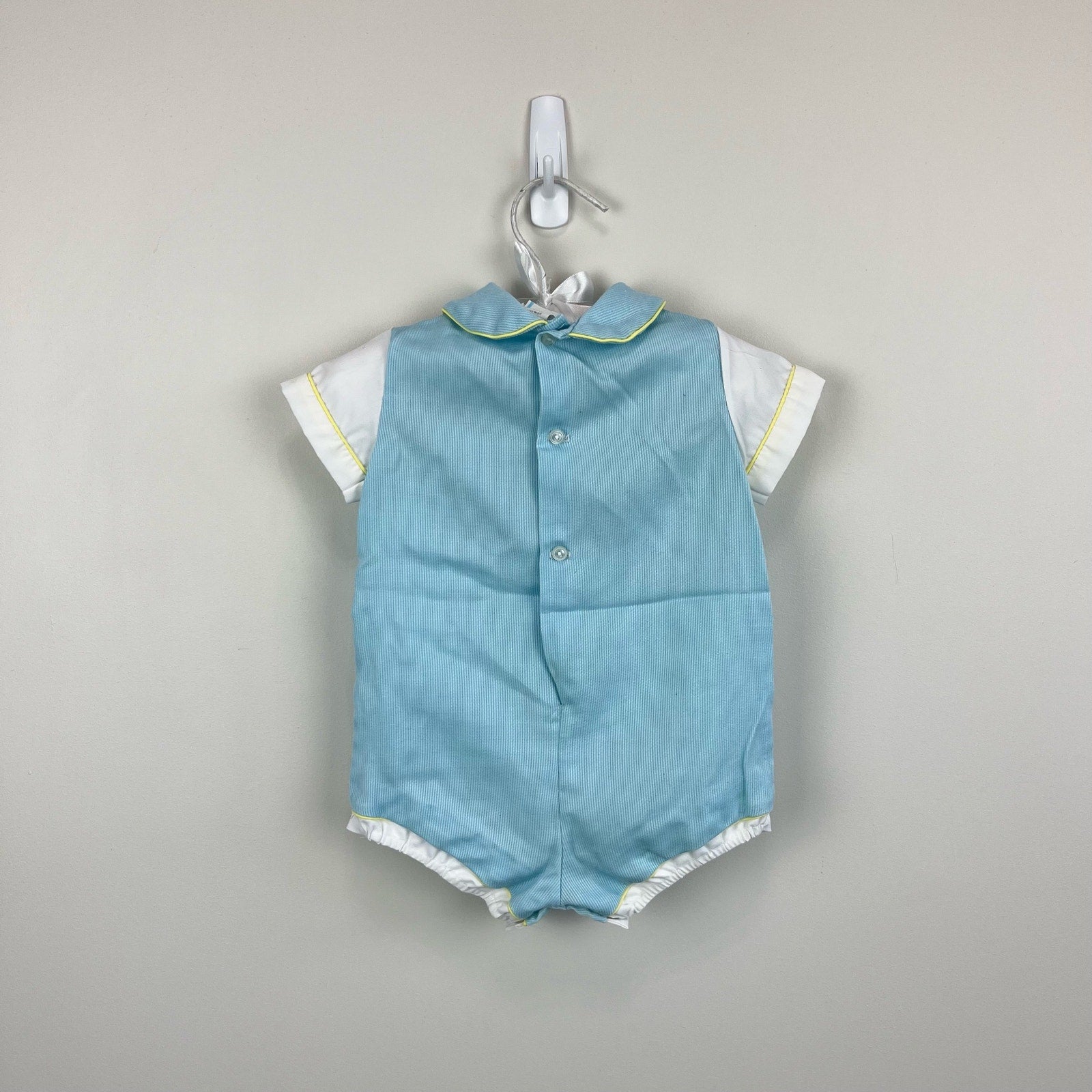 Vintage Blue Teddy Bear Romper 3-6 Months