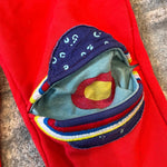 Load image into Gallery viewer, Mini Boden Appliqué Knee Joggers Red Planets 7
