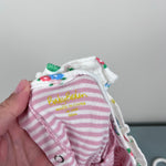 Load image into Gallery viewer, Mini Boden Pink Stripe Ruffle Collar Bodysuit 18-24 Months
