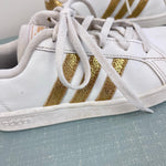 Load image into Gallery viewer, Adidas Girls Grand Court Sneakers White Gold 1
