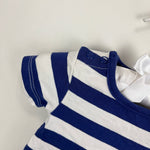 Load image into Gallery viewer, Mini Boden Striped Crocodile Applique Shortall Romper Newborn
