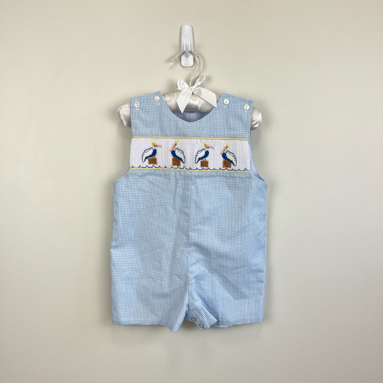 LuLu Bebe Smocked Pelican Shortall 18 Months