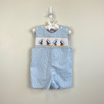 Load image into Gallery viewer, LuLu Bebe Smocked Pelican Shortall 18 Months
