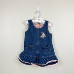 Load image into Gallery viewer, Y2K Vintage Classic Pooh Denim Ruffle Jumper 24 Months
