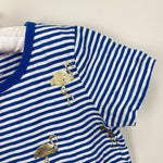 Load image into Gallery viewer, Mini Boden Short Sleeve Blue Striped Flamingo Tee Shirt 9-10
