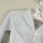 Load image into Gallery viewer, Sarah Louise White Cable Knit Cardigan 6 Months
