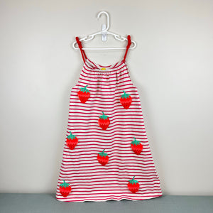 Mini Boden Striped Strawberry Applique Tank Dress 11-12