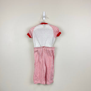 Vintage Carter's Red Striped Baseball Pajamas 12 Months USA