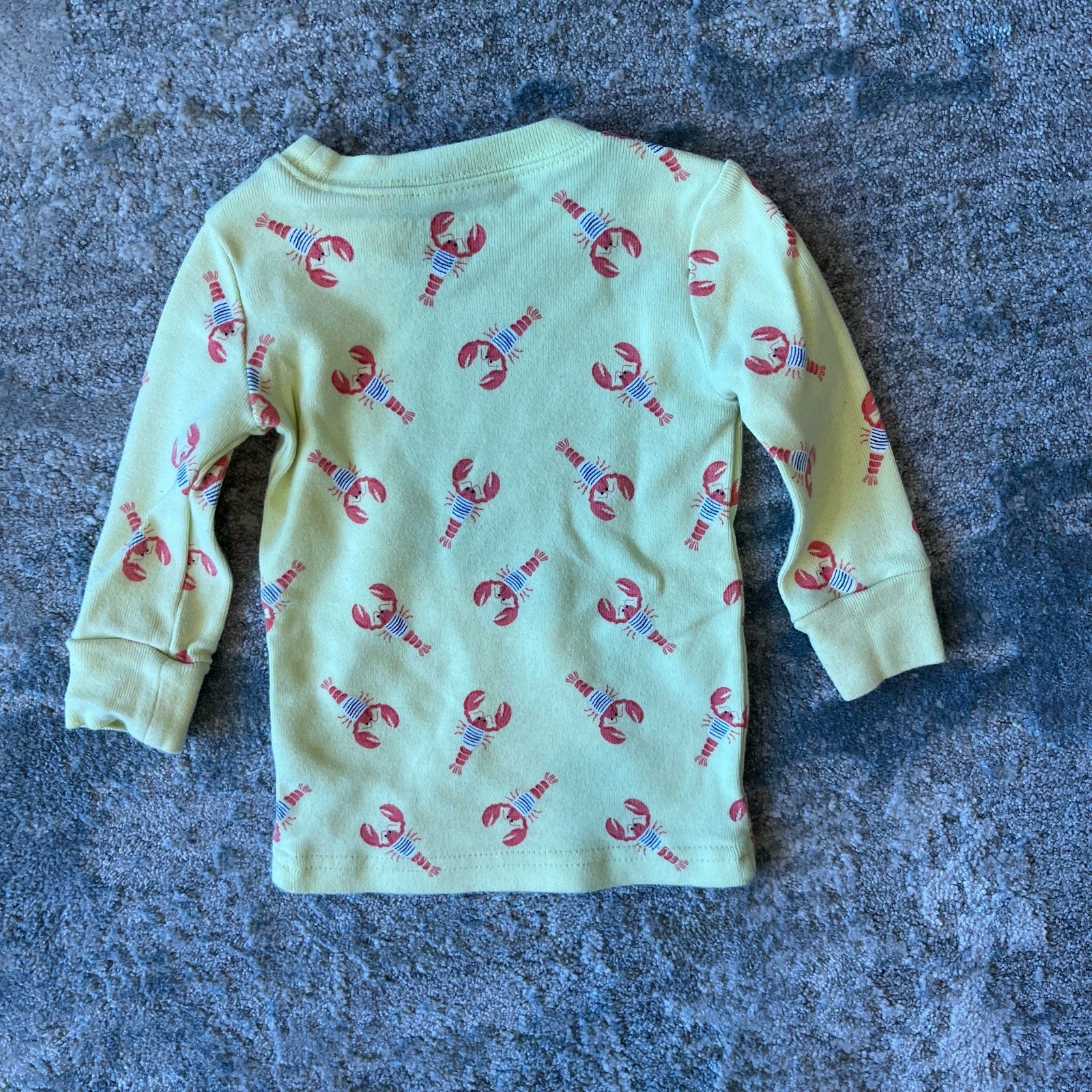 Janie and Jack Elgin Yellow Lobster Print Pajamas 6-12 Months