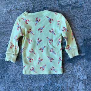 Janie and Jack Elgin Yellow Lobster Print Pajamas 6-12 Months