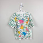 Load image into Gallery viewer, Vintage Spumoni Short Sleeve Safari Animals Puff Paint T-Shirt L 6 USA
