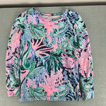 Load image into Gallery viewer, Lilly Pulitzer Girls Sammy Pajama Set Hi Tide Navy Bringing Mermaid Back 4T

