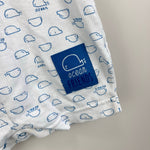 Load image into Gallery viewer, Vintage Small Stars White Blue Whale Shortall Romper 6-9 Months
