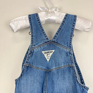 OshKosh B'gosh Floral Cuff Blue Jean Overalls 24 Months