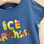 Load image into Gallery viewer, Mini Boden Short Sleeve Printed Graphic T-Shirt Blue Ice Cream 7-8
