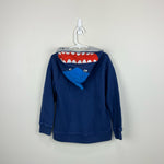 Load image into Gallery viewer, Mini Boden Navy Shark Zip Up Hoodie Sweatshirt 6-7
