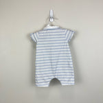 Load image into Gallery viewer, Patachou Blue and White Striped Shortall Romper 3 Months
