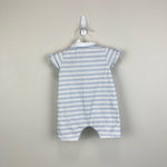 Load image into Gallery viewer, Patachou Blue and White Striped Shortall Romper 3 Months

