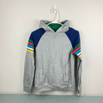 Load image into Gallery viewer, Mini Boden Rainbow Stripe Hoodie Grey Marl 11-12
