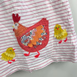 Load image into Gallery viewer, Mini Baby Boden Pink Stripe Applique Chicken Dress 2-3
