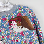 Load image into Gallery viewer, Mini Boden Cosy Applique Sweatshirt Floral Blossom Guinea Pigs 2-3
