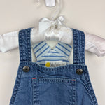 Load image into Gallery viewer, Mini Boden Blue Jean Dungarees Shortalls 3-4
