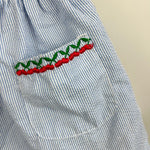 Load image into Gallery viewer, Vintage Samara Blue Gingham Stripe Cherry Dress 2T
