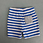 Load image into Gallery viewer, Mini Boden Jersey Short Set Blue Stripe Applique Truck 0-3 Months
