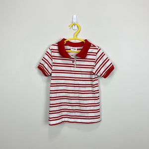 Vintage Health-tex Red and White Striped Polo Shirt 7 USA