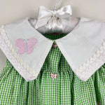 Load image into Gallery viewer, Vintage Cradle Togs Green Seersucker Balloon Butterfly Dress 18 Months
